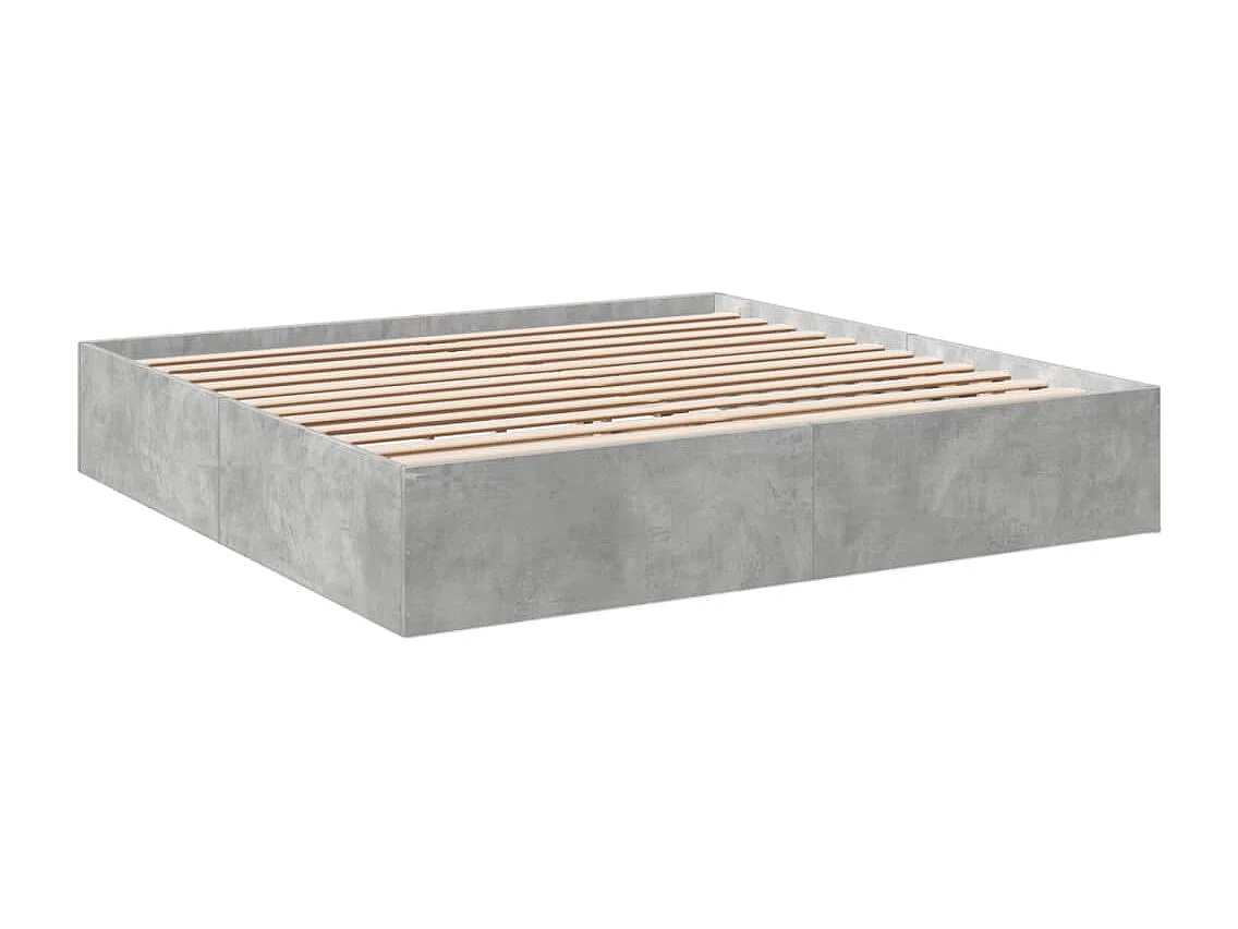 Cadre de lit sans matelas gris béton 180x200 cm