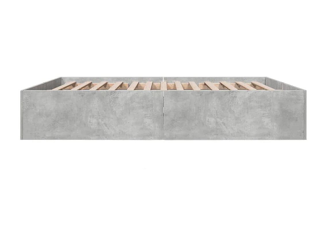 Cadre de lit sans matelas gris béton 180x200 cm