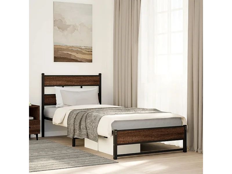 Giroletto senza Materasso in Metallo Rovere Marrone 107x203 cm