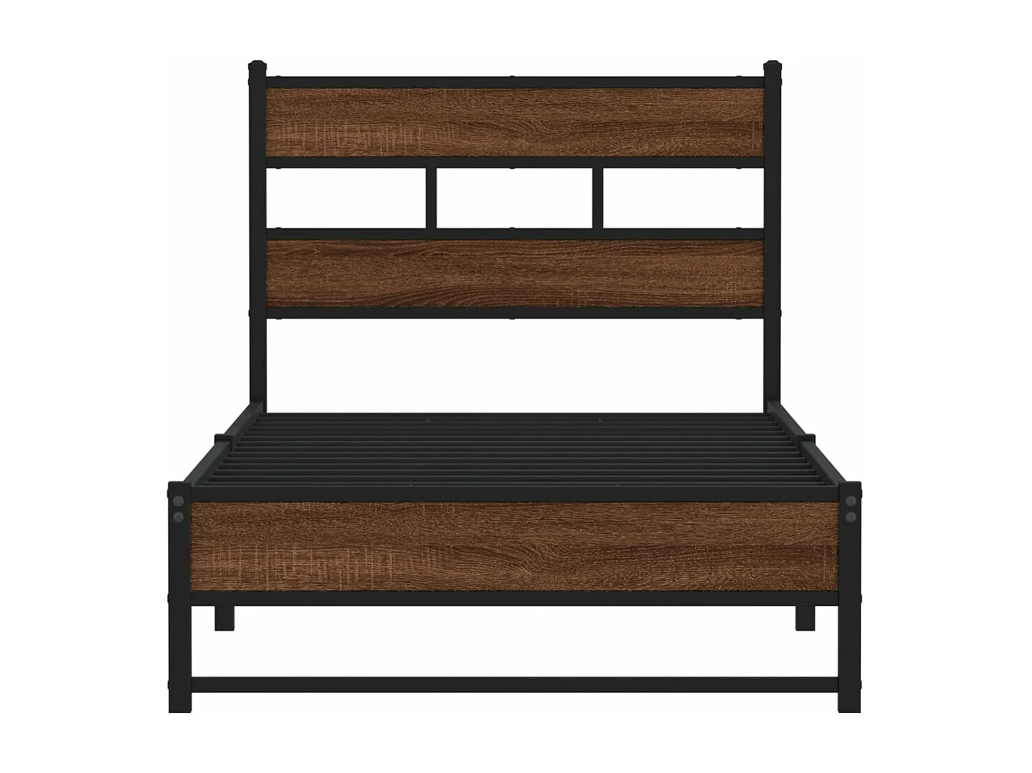 Metallbett ohne Matratze Eichen-Optik 107x203 cm