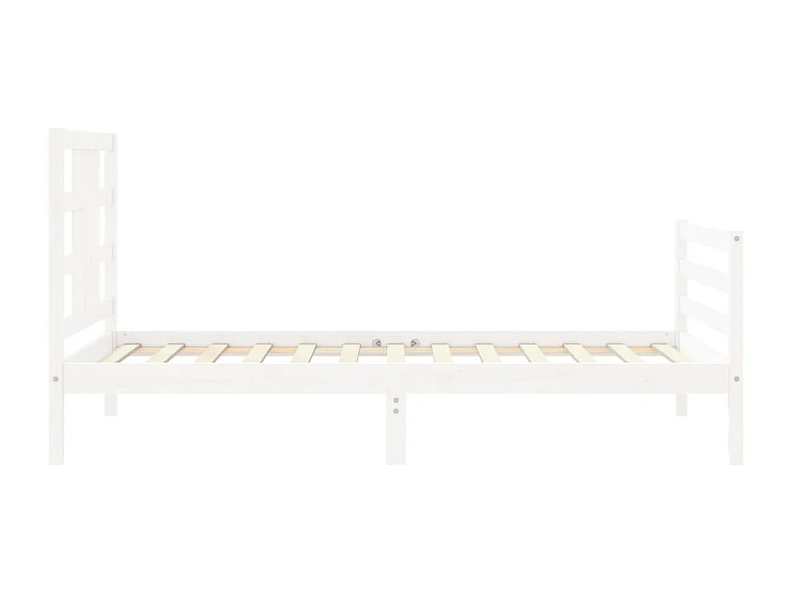 Cadre de lit sans matelas blanc 100x200 cm bois de pin massif