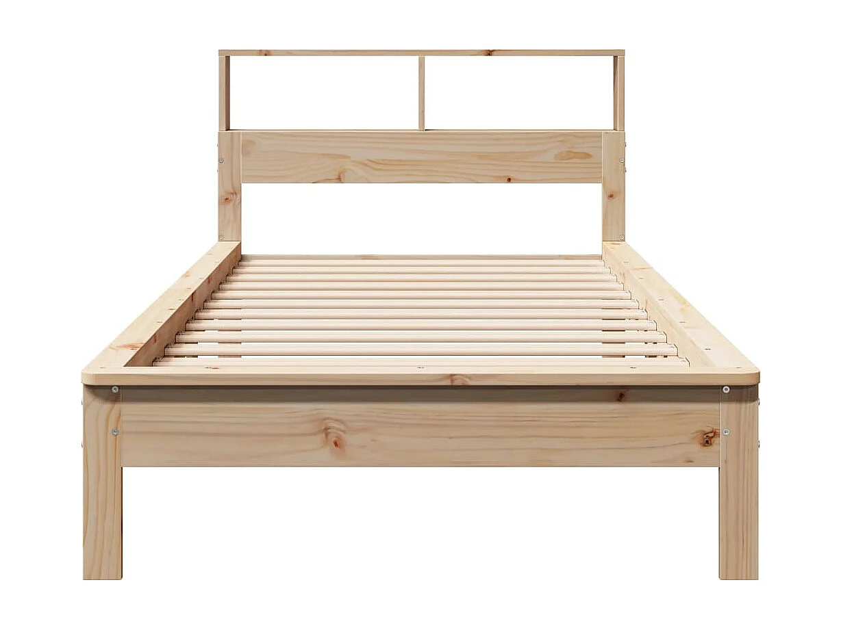 Lit bibliothèque sans matelas 100x200 cm bois massif de pin