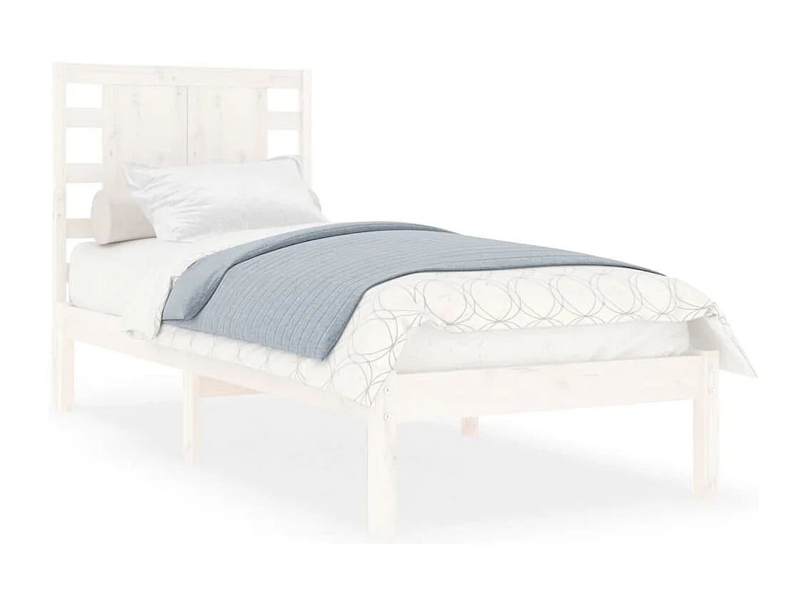 Cadre de lit sans matelas blanc 75x190 cm bois massif