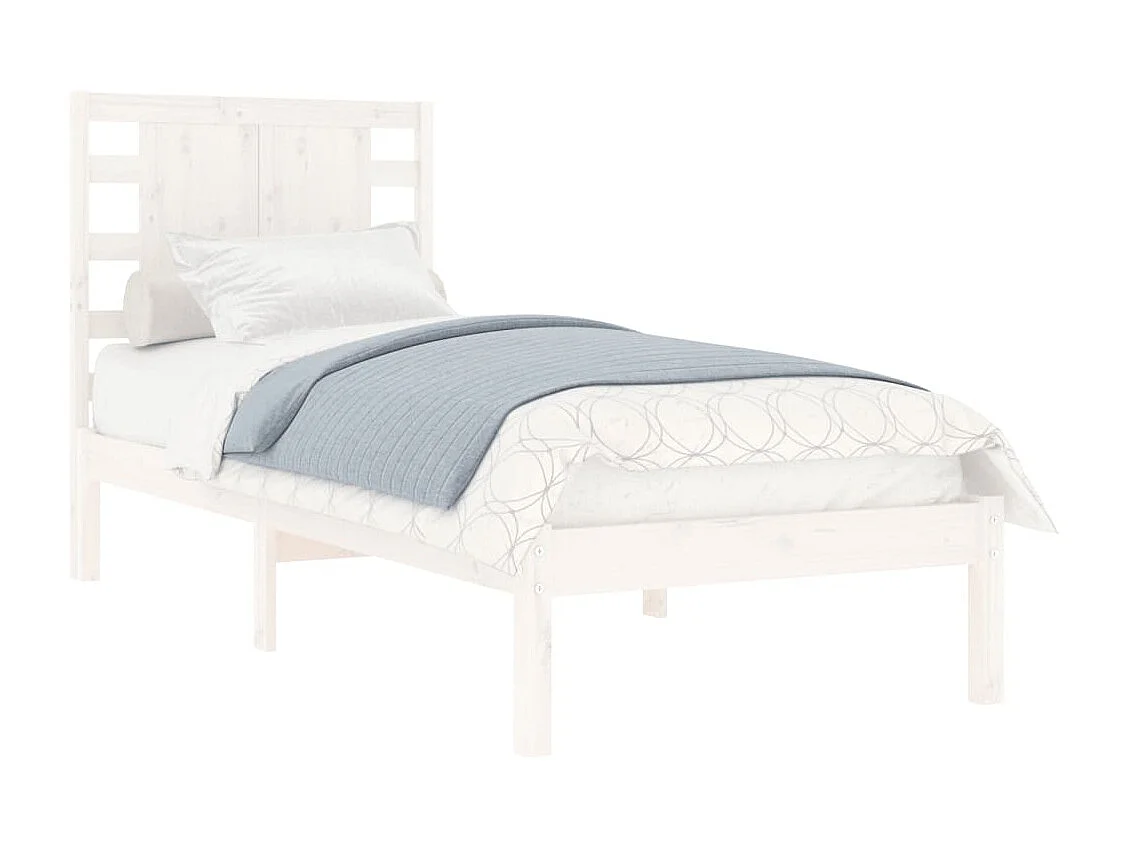 Cadre de lit sans matelas blanc 75x190 cm bois massif