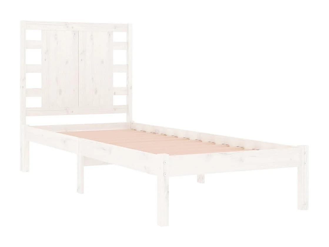 Cadre de lit sans matelas blanc 75x190 cm bois massif