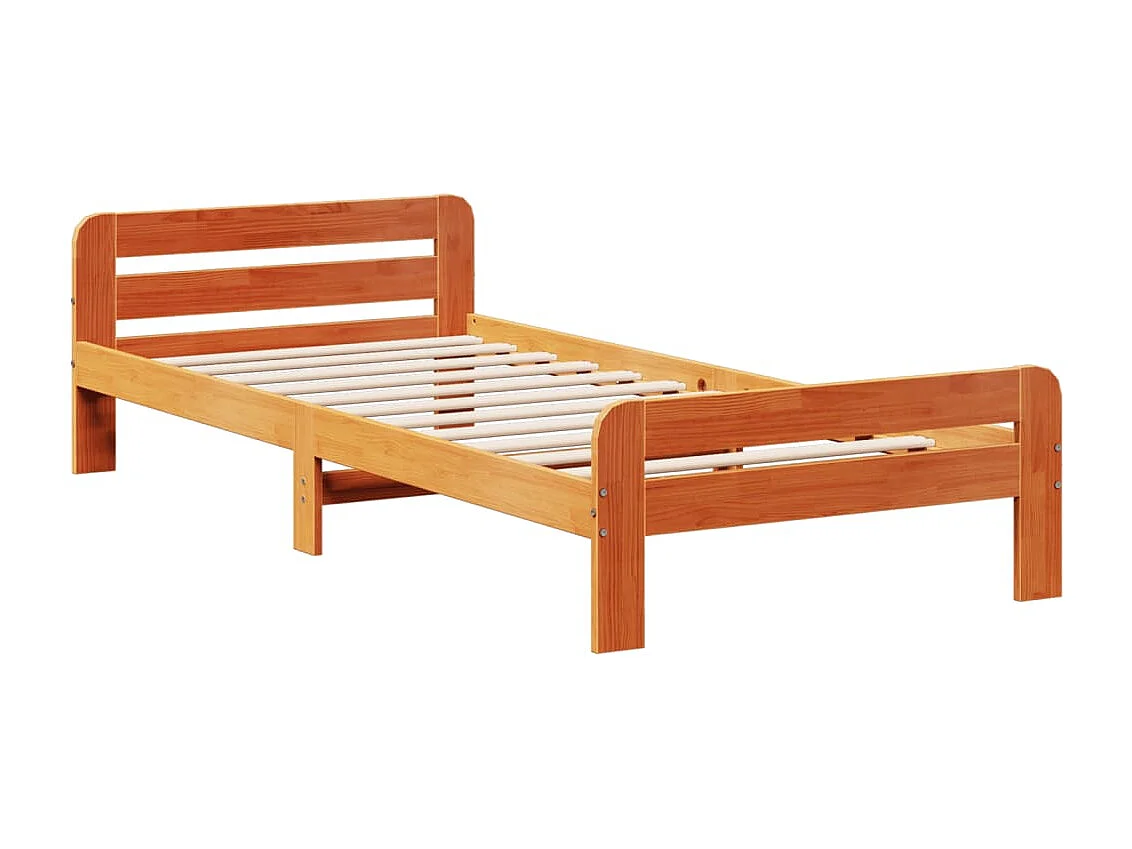 Letto senza Materasso Marrone Cera 75x190 cm in Legno di Pino