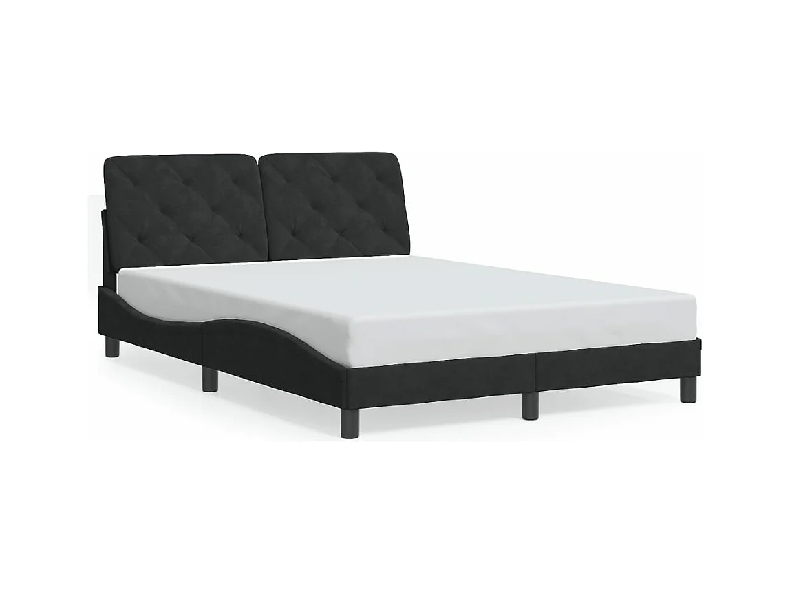 Cadre de lit sans matelas noir 140x200 cm velours