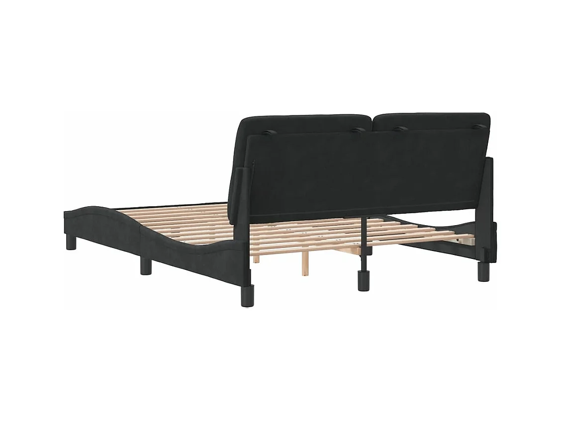Cadre de lit sans matelas noir 140x200 cm velours