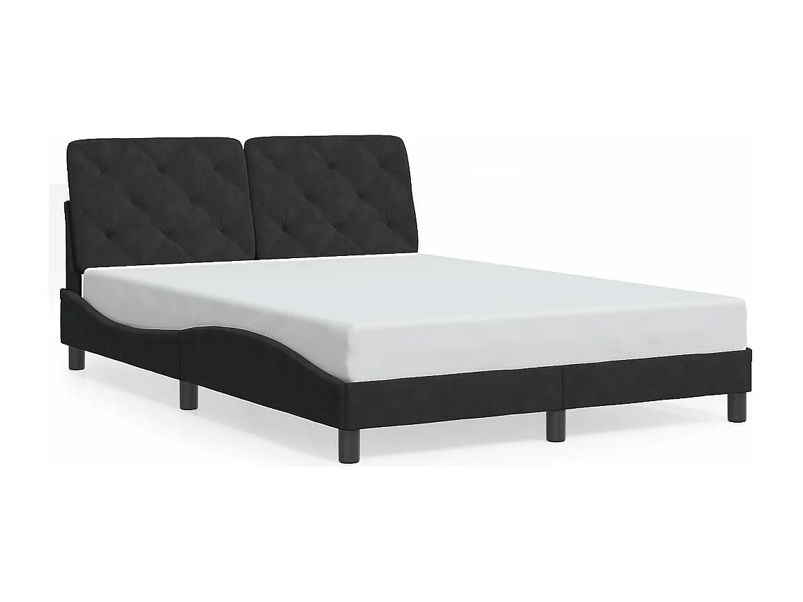 Cadre de lit sans matelas noir 140x200 cm velours