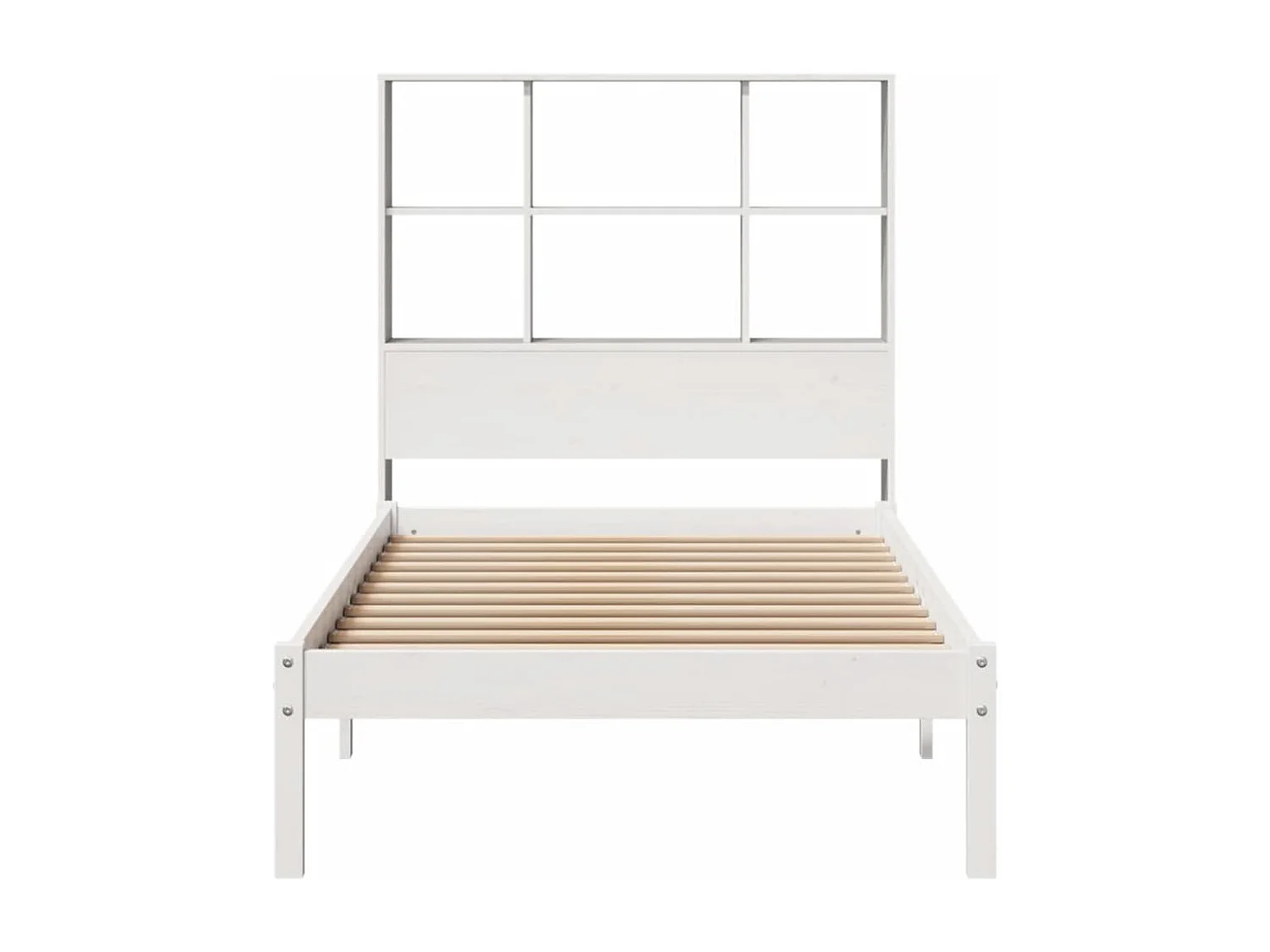 Cama con estantería sin colchón madera maciza blanco 90x200 cm