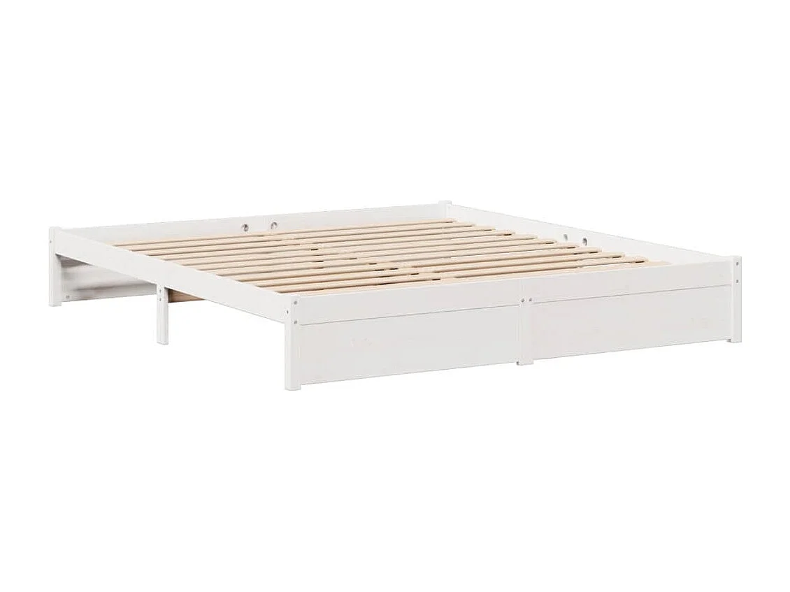 Lit bibliothèque sans matelas blanc 180x200 cm bois pin massif