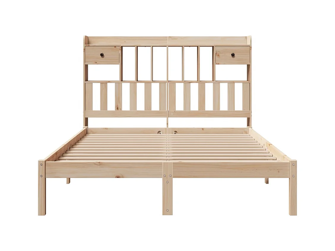 Letto Libreria senza Materasso 160x200 cm in Legno di Pino