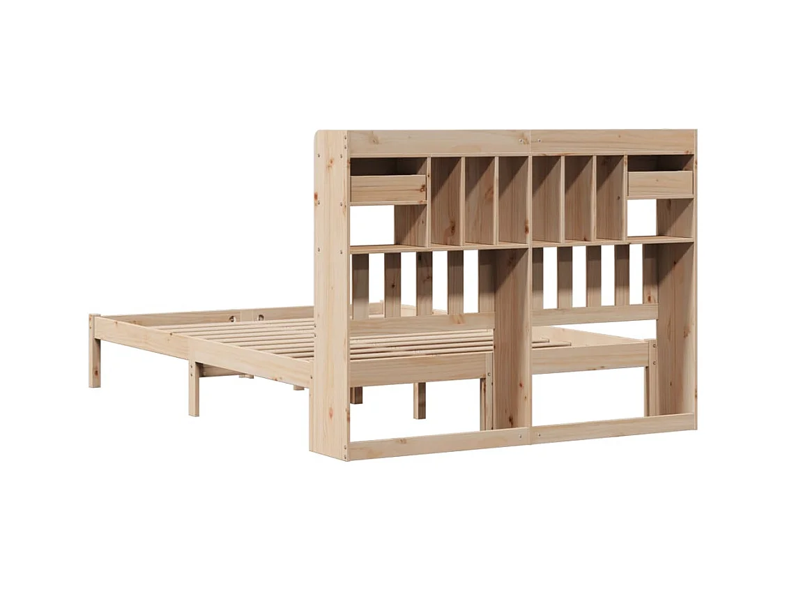 Letto Libreria senza Materasso 160x200 cm in Legno di Pino