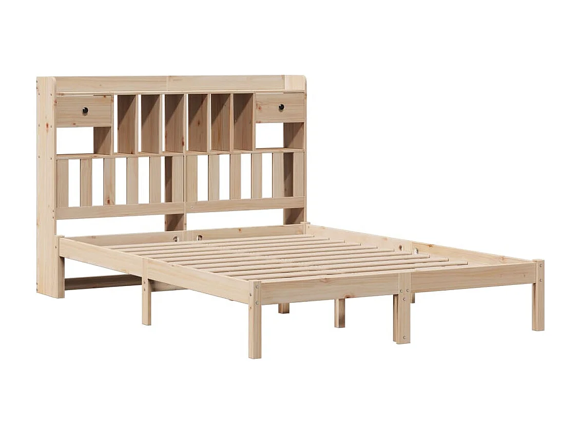 Cama com estante sem colchão 160x200 cm pinho maciço