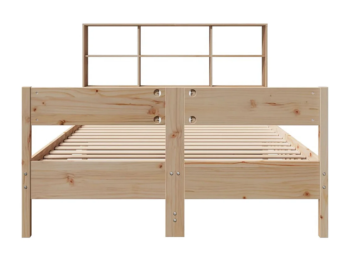 Lit bibliothèque sans matelas 140x190 cm bois de pin massif