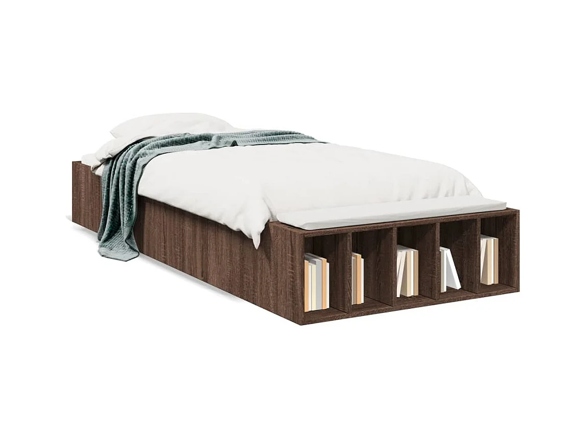 Cadre de lit sans matelas chêne marron 90x190 cm