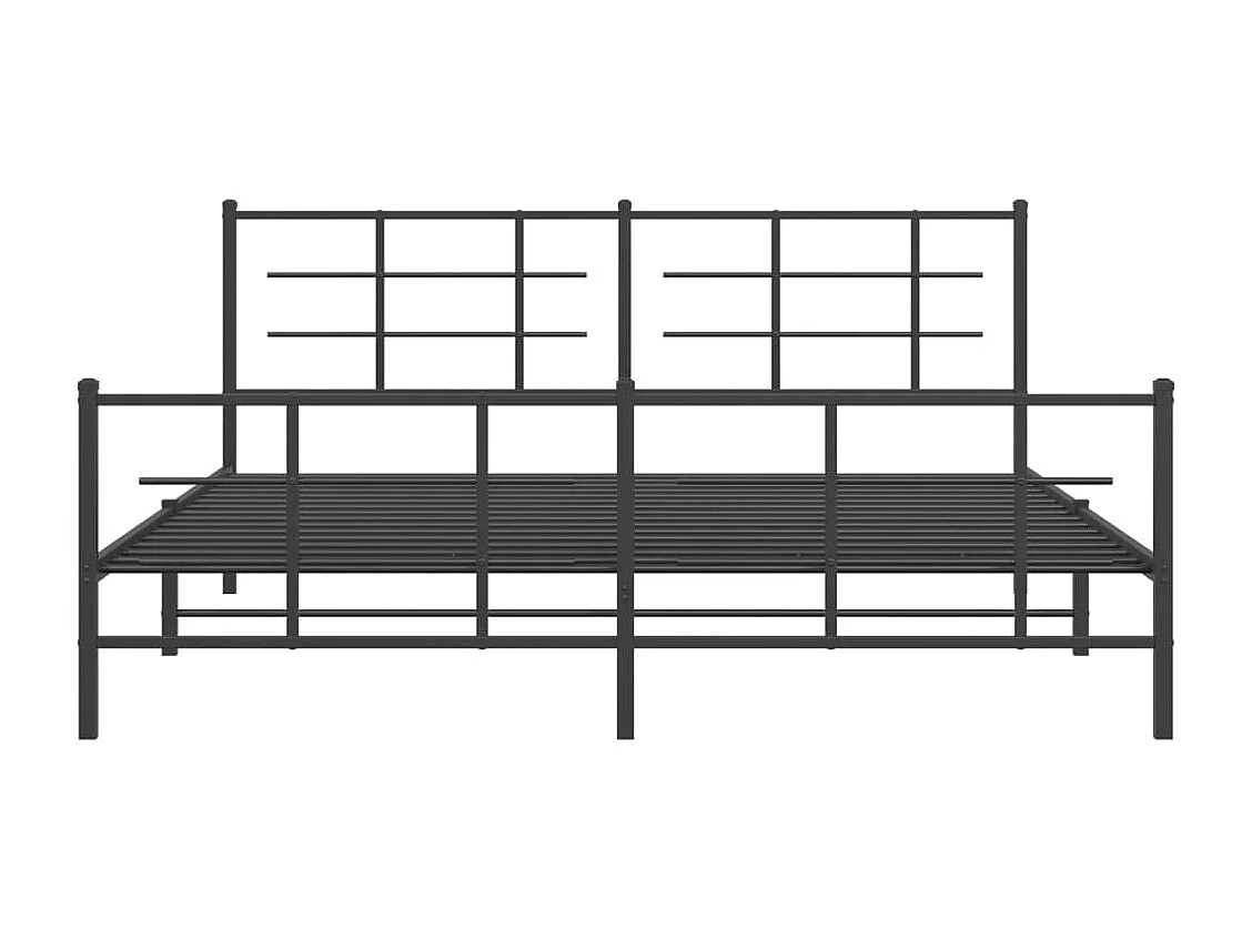 Giroletto con Testiera e Pediera Metallo Nero 183x213 cm