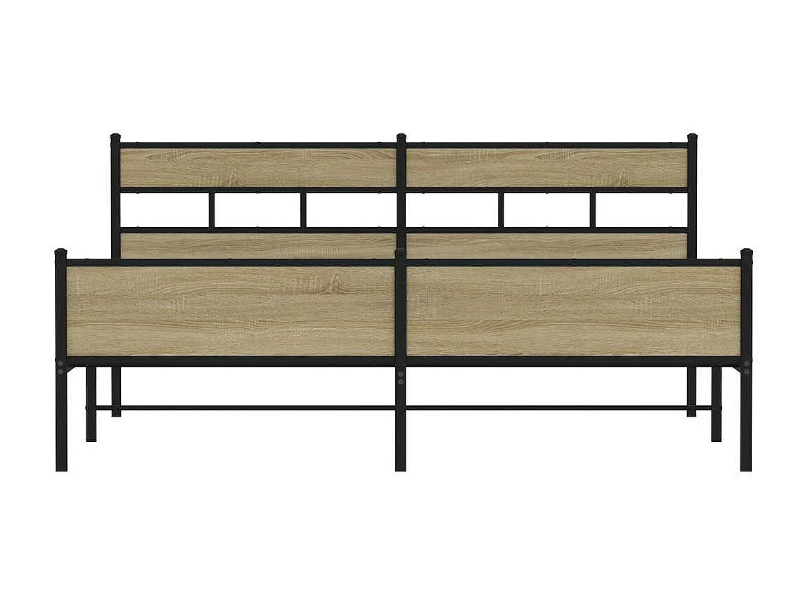Cadre de lit en métal sans matelas chêne sonoma 183x213 cm