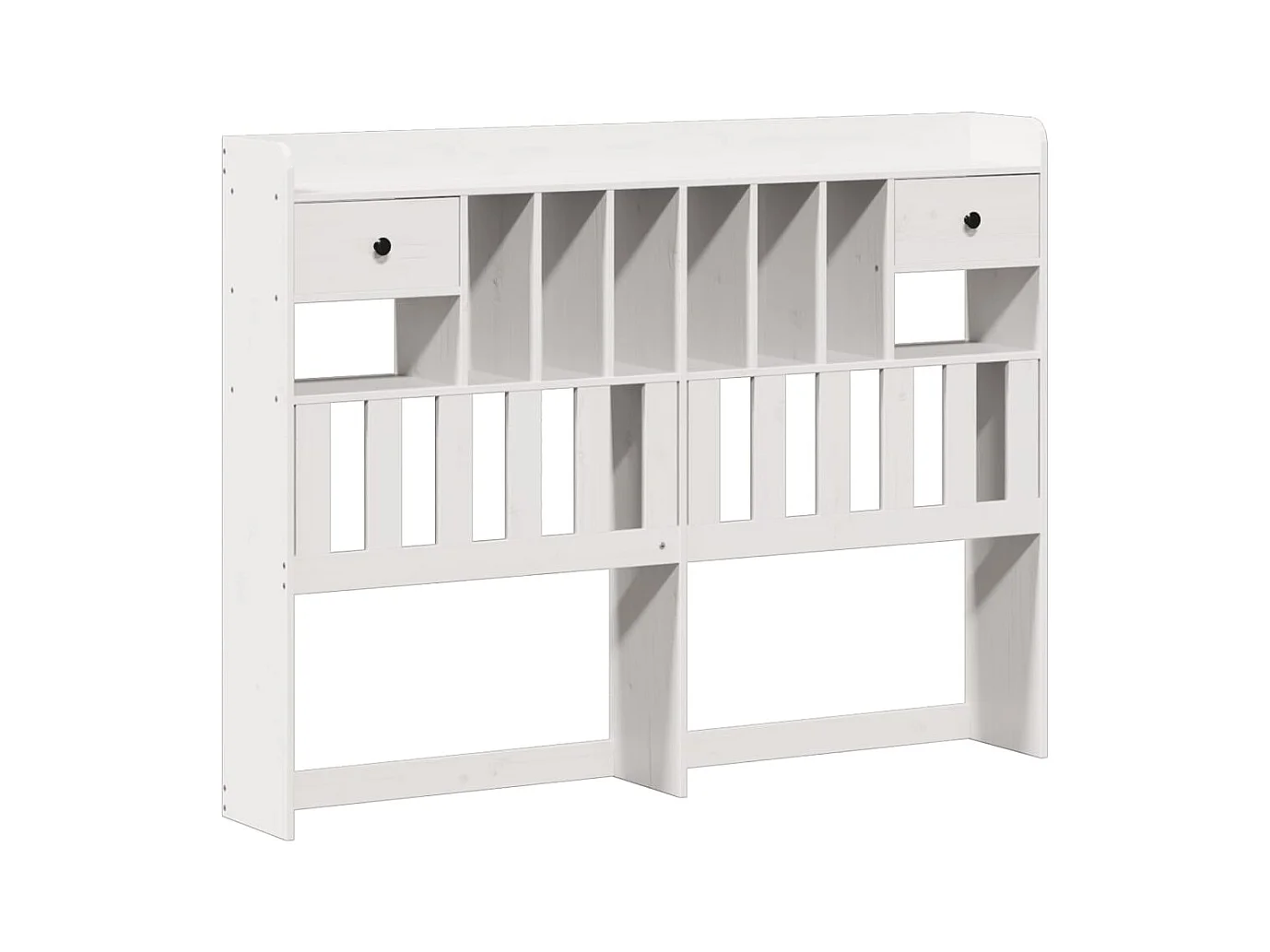 Lit bibliothèque sans matelas blanc 140x200 cm bois pin massif