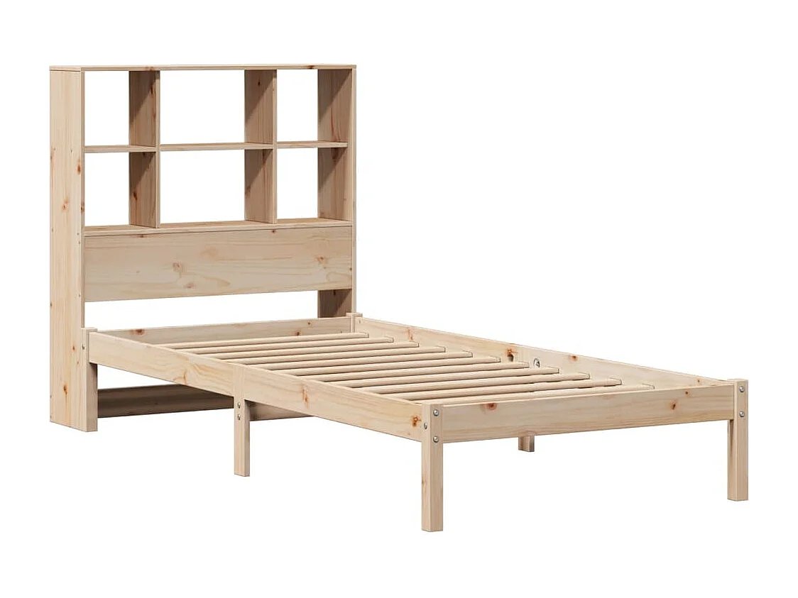 Lit bibliothèque sans matelas 75x190 cm bois de pin massif