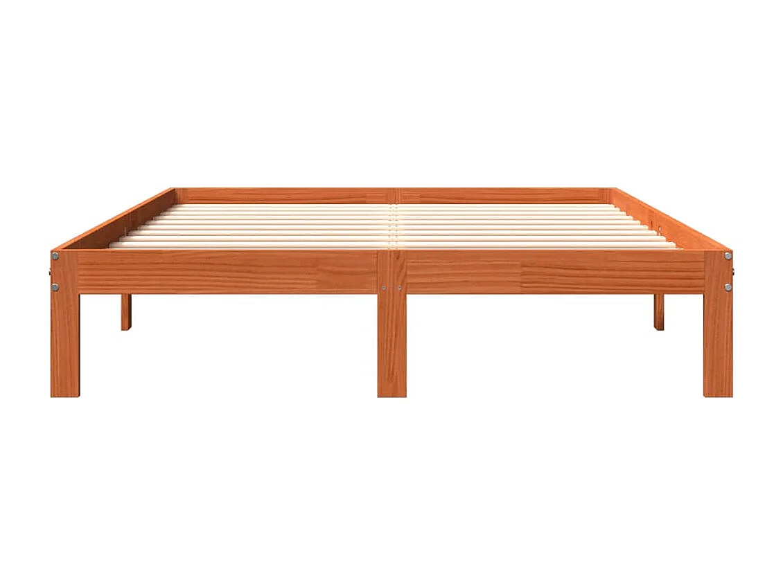 Letto senza Materasso Marrone Cera 140x190 cm in Legno di Pino