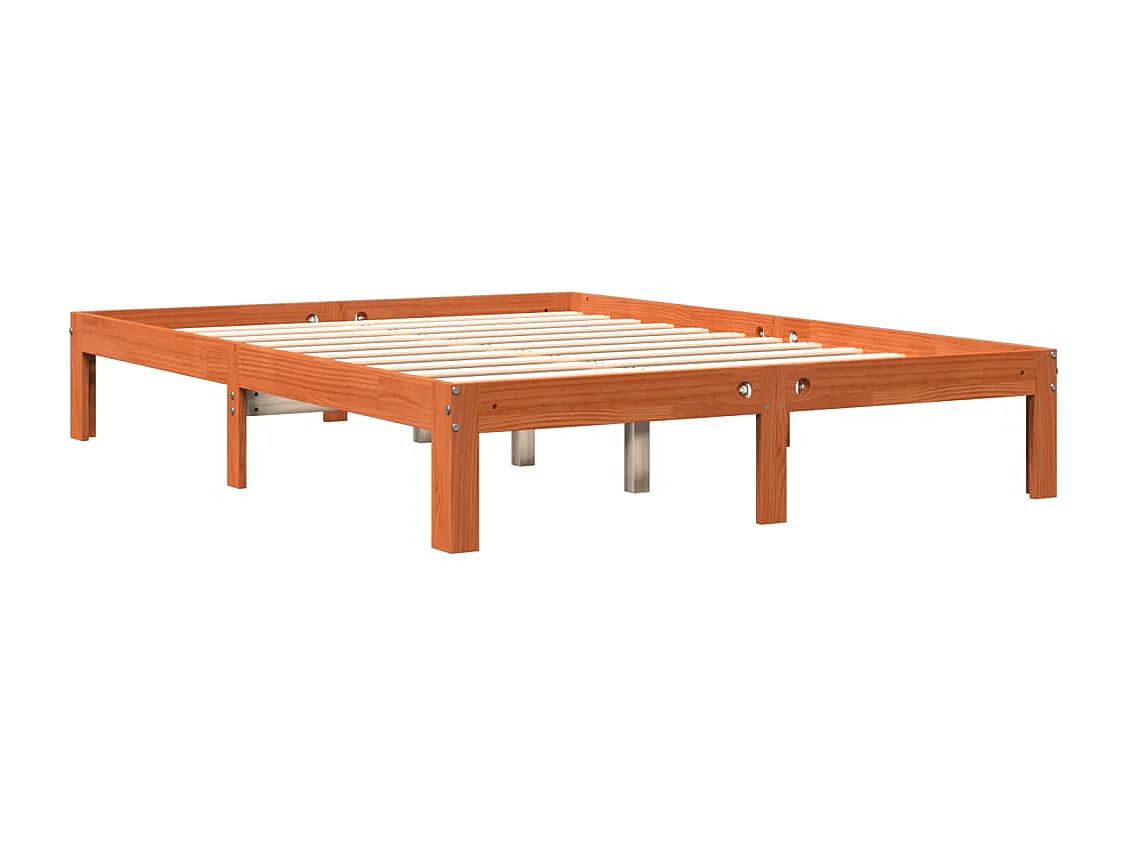 Letto senza Materasso Marrone Cera 140x190 cm in Legno di Pino