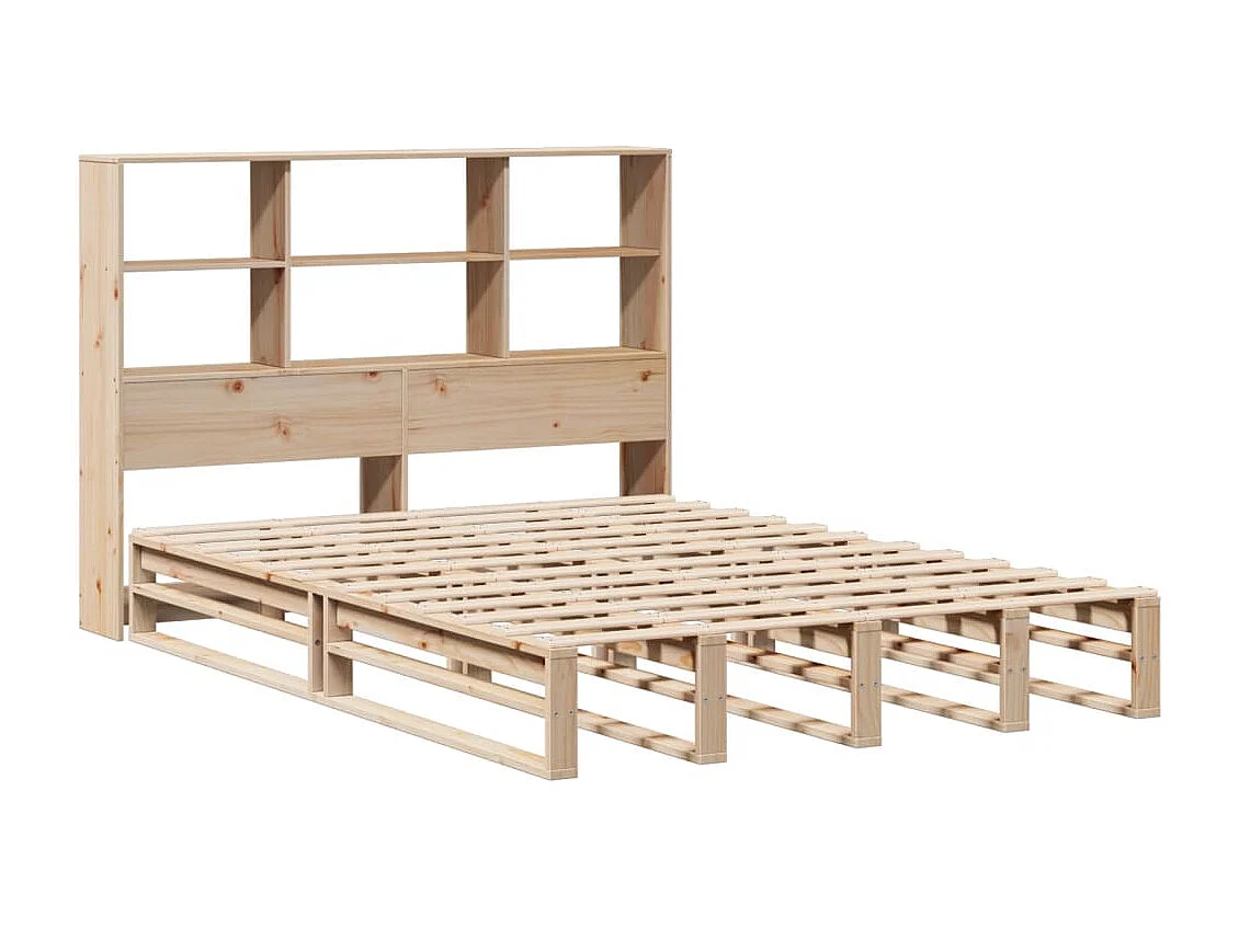 Massivholzbett mit Regal ohne Matratze 120x200 cm