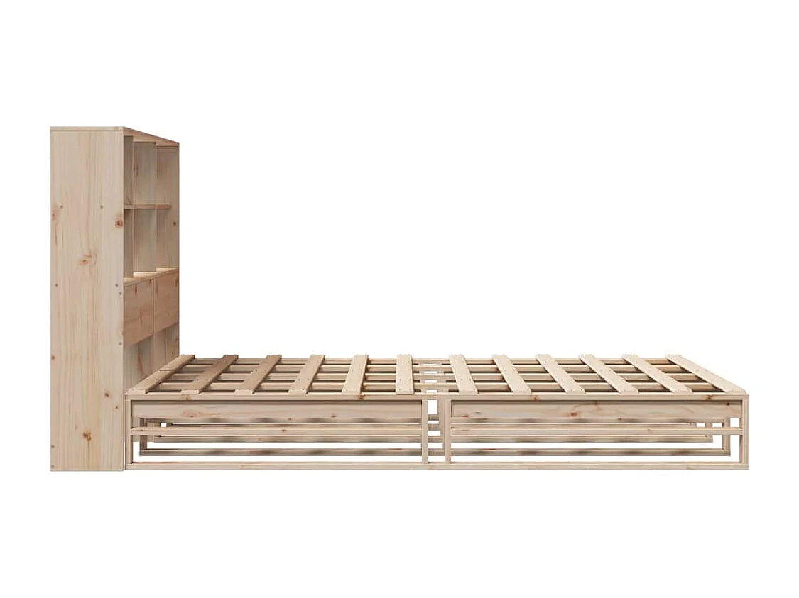 Massivholzbett mit Regal ohne Matratze 120x200 cm