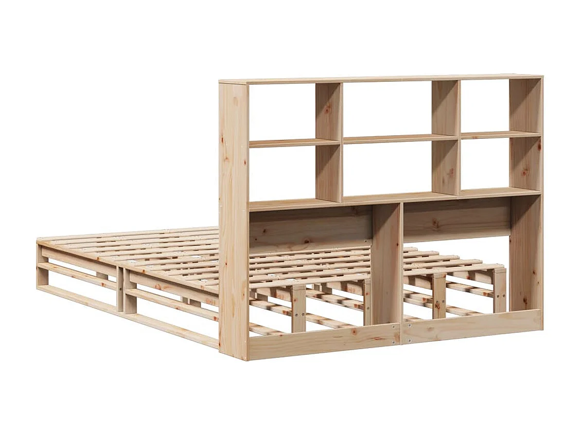 Massivholzbett mit Regal ohne Matratze 120x200 cm
