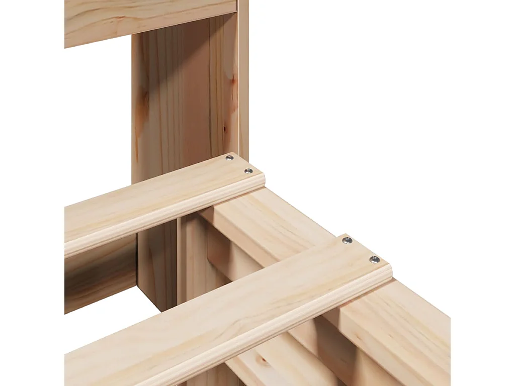 Massivholzbett mit Regal ohne Matratze 120x200 cm