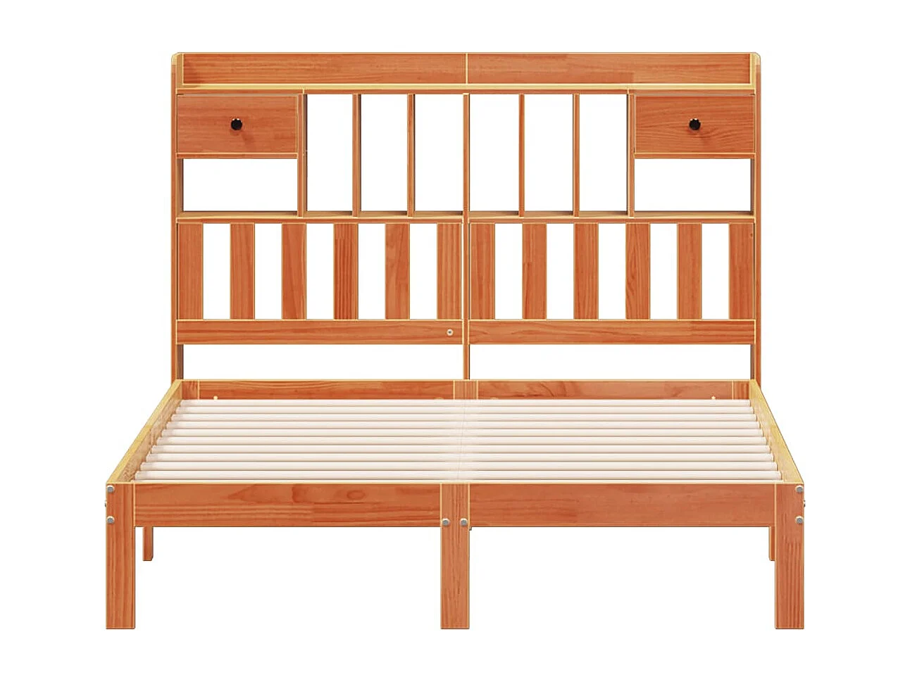 Cama com estante sem colchão 140x190 cm pinho maciço