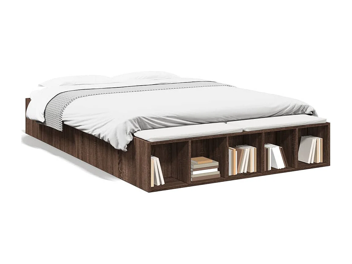 Cadre de lit sans matelas chêne marron 150x200 cm