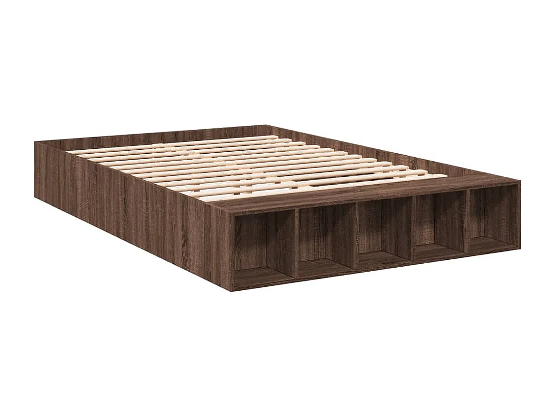 Cadre de lit sans matelas chêne marron 150x200 cm