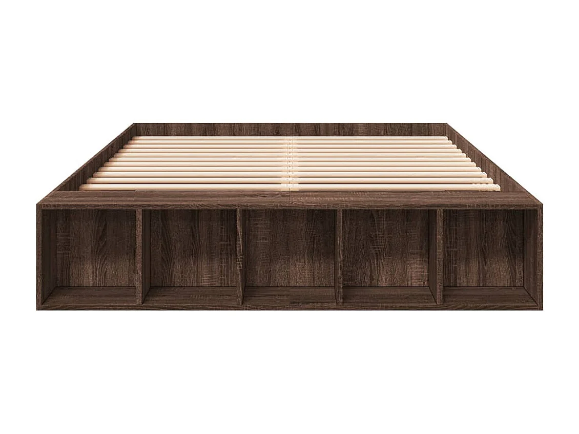 Cadre de lit sans matelas chêne marron 150x200 cm