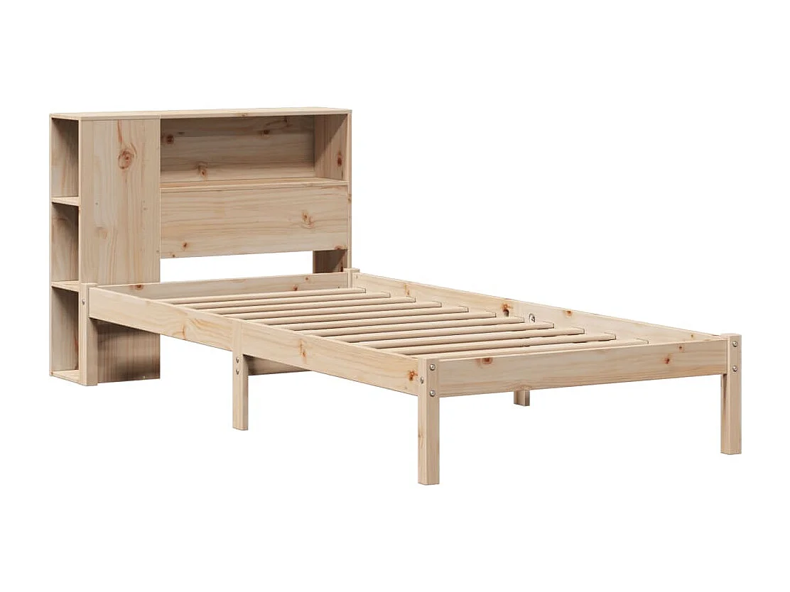Lit bibliothèque sans matelas 90x200 cm bois de pin massif