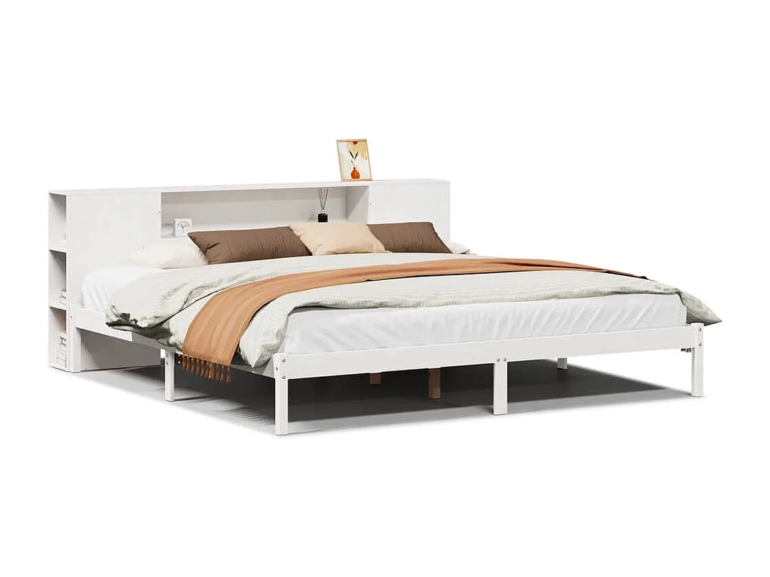 Giroletto con Libreria senza Materasso 180x200 cm in Legno Pino