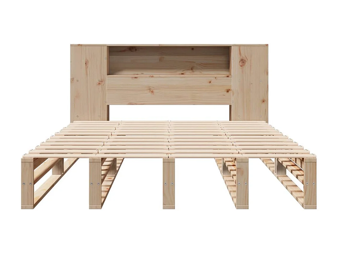 Massivholzbett mit Regal ohne Matratze 120x190 cm Massivholz