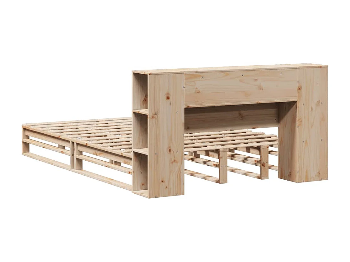 Massivholzbett mit Regal ohne Matratze 120x190 cm Massivholz