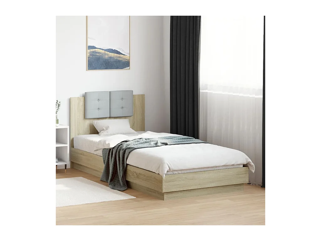Cadre de lit sans matelas chêne sonoma 90x200 cm