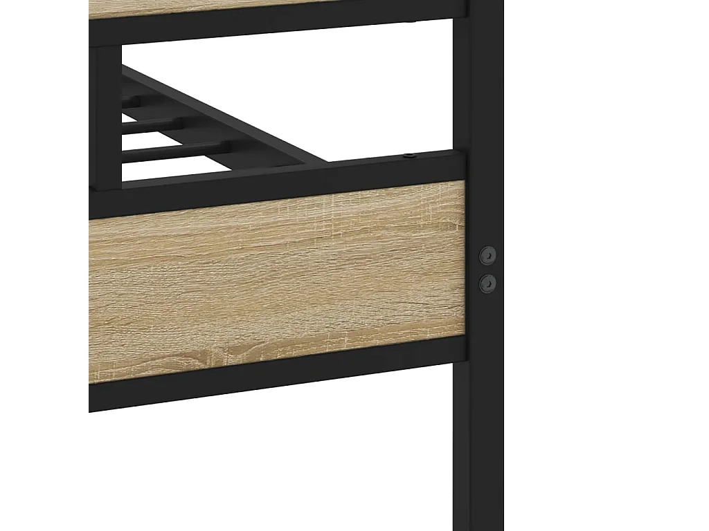 Cadre de lit en métal sans matelas chêne sonoma 107x203 cm