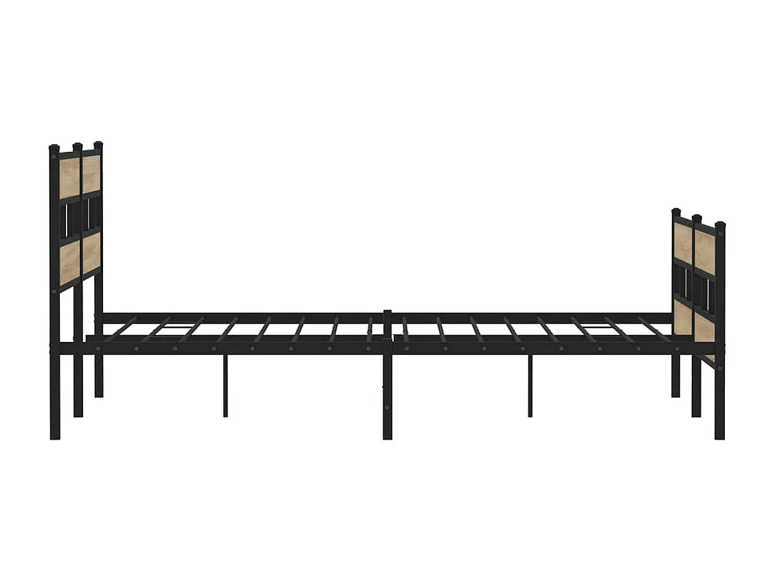 Cadre de lit en métal sans matelas chêne sonoma 183x213 cm
