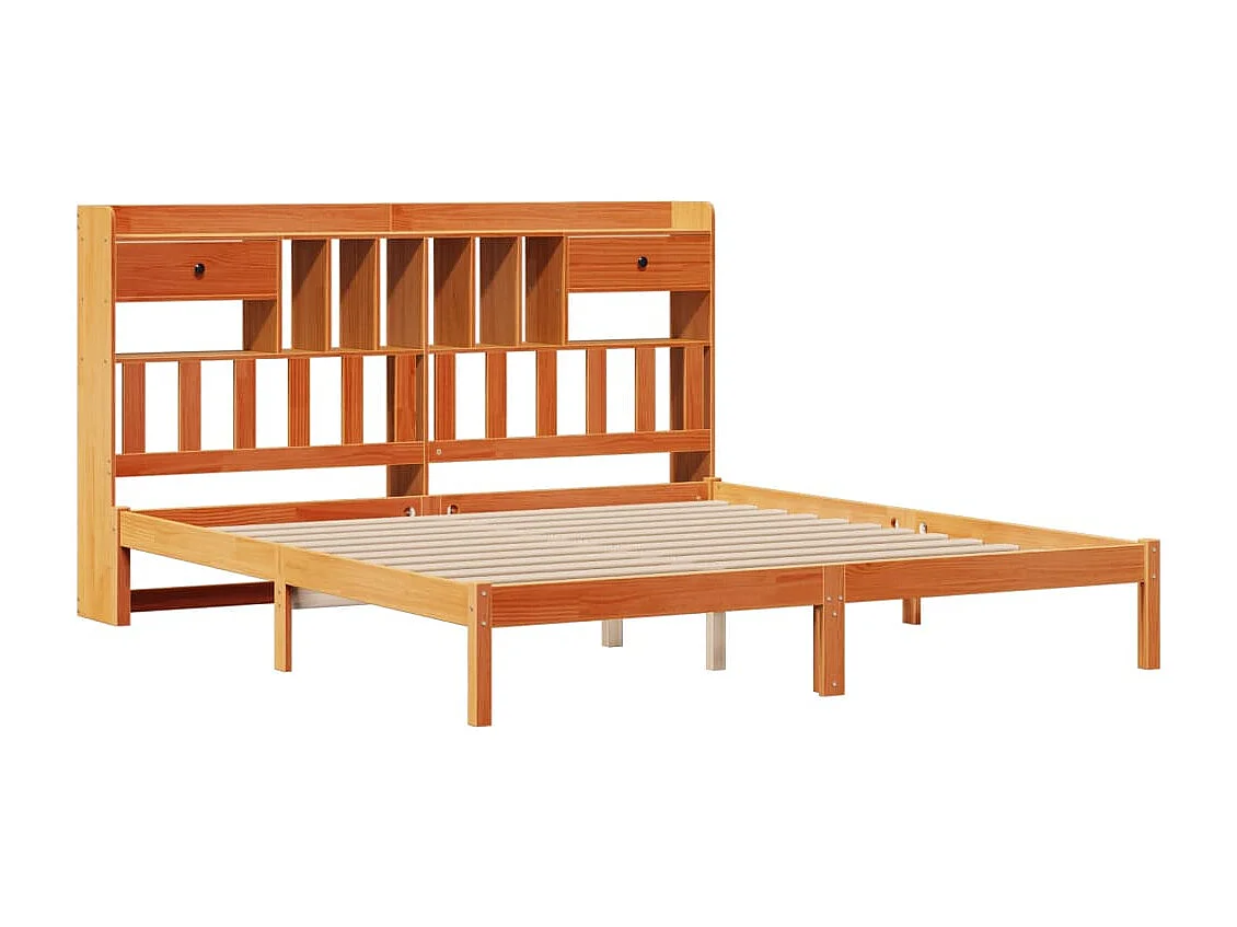 Cama com estante sem colchão 180x200 cm pinho maciço