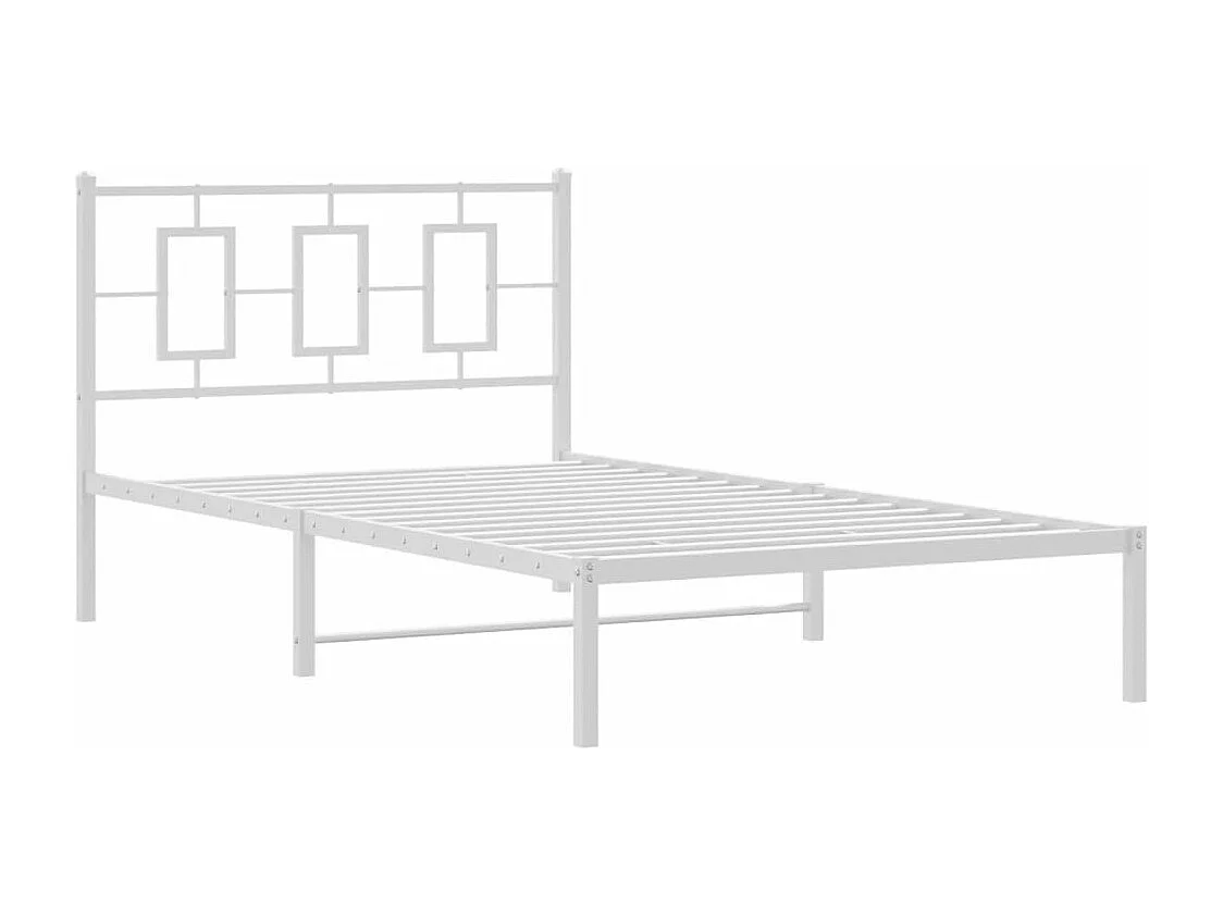 Estrutura de cama em metal com cabeceira 107x203 cm branco