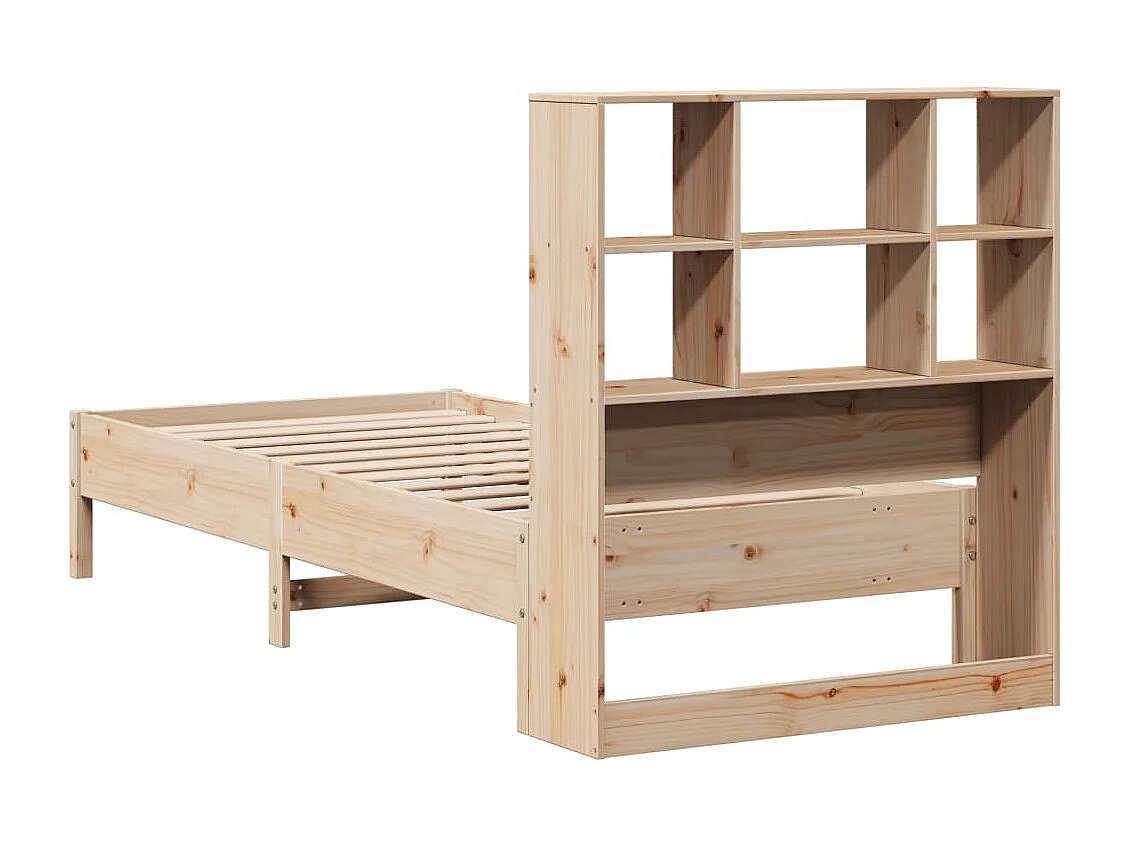 Cama com estante sem colchão 90x190 cm pinho maciço