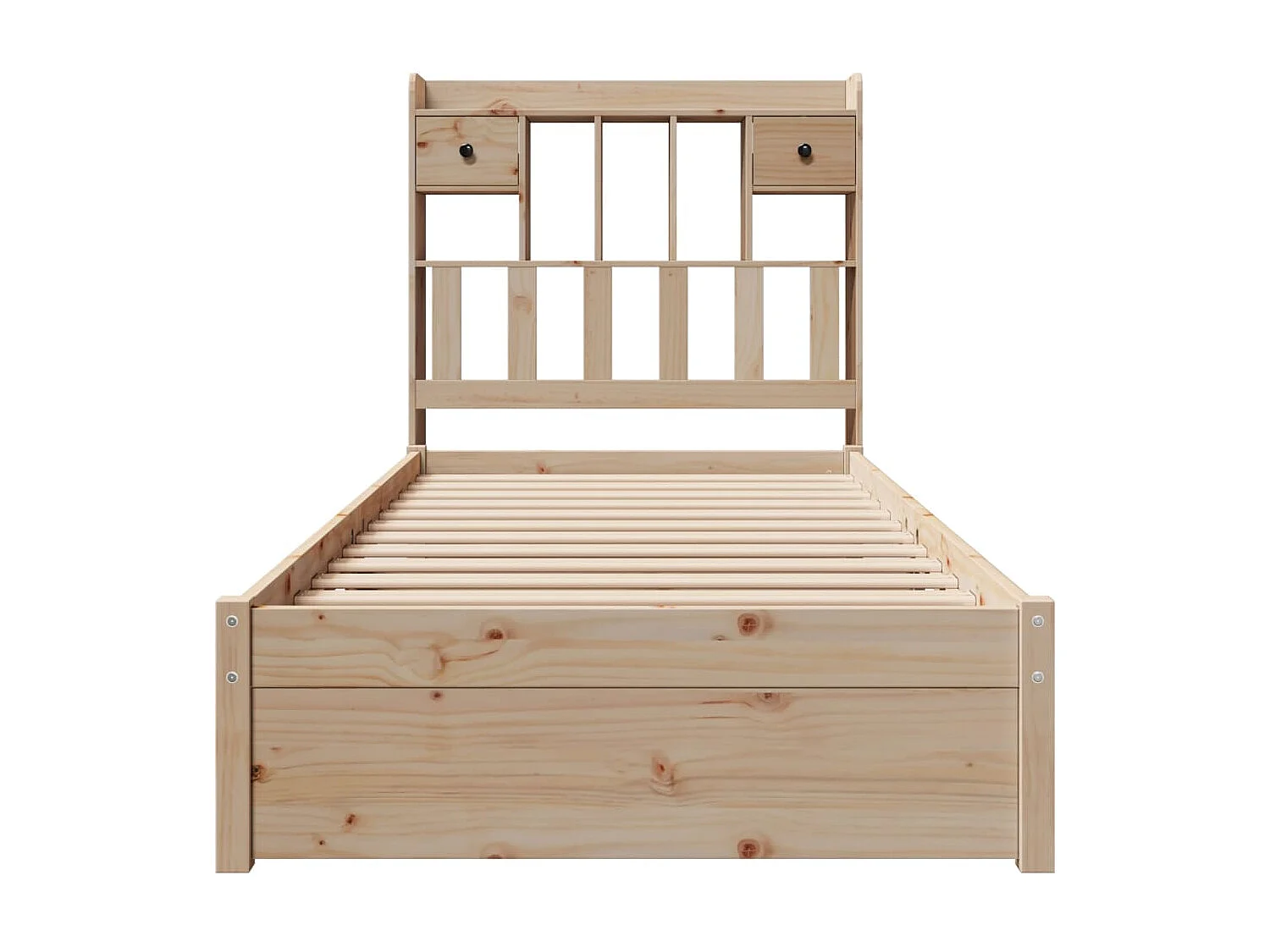 Cama con estantería sin colchón madera maciza de pino 90x190 cm