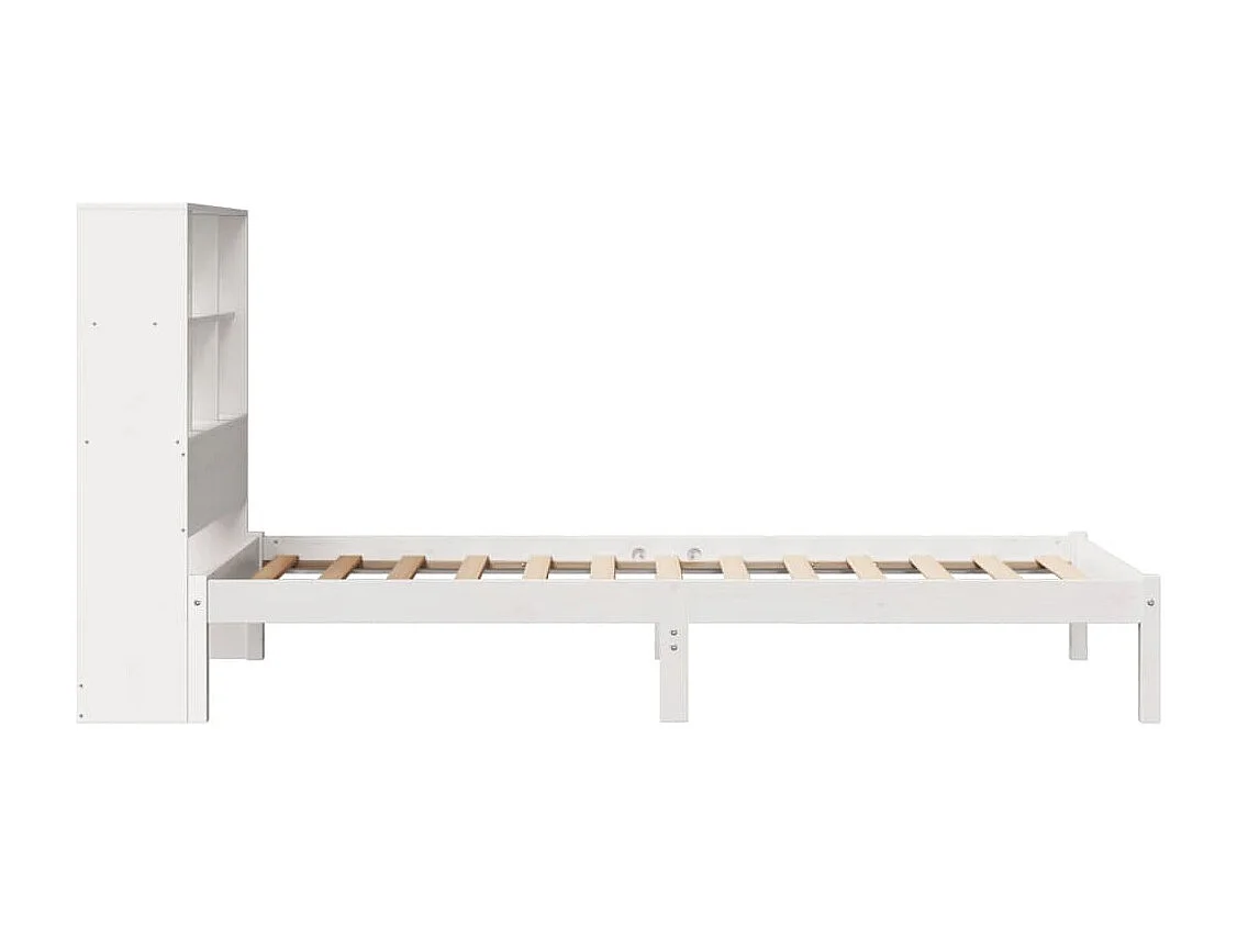 Cama con estantería sin colchón madera maciza de pino 90x190 cm