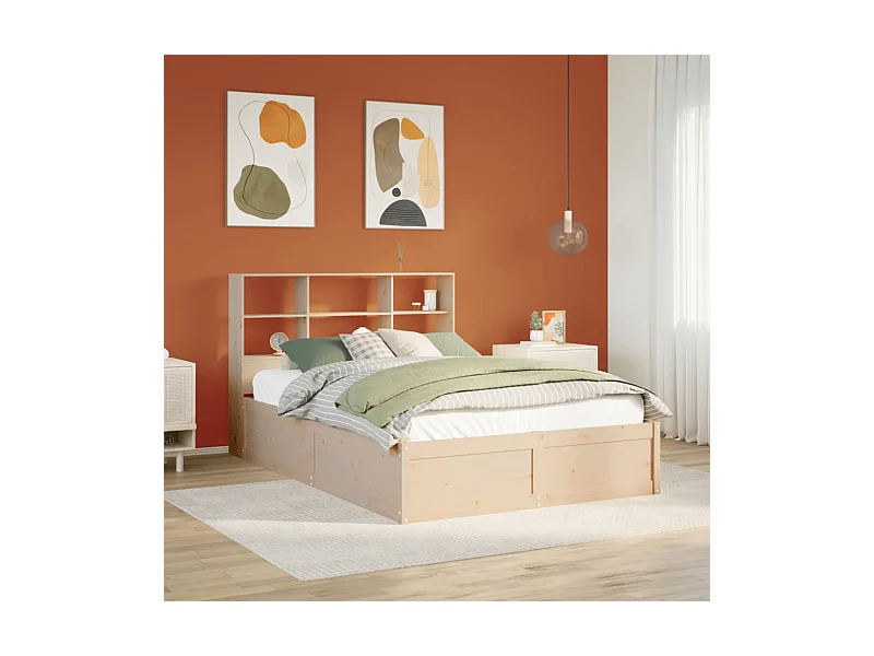 Cama sem colchão 120x200 cm madeira de pinho maciça