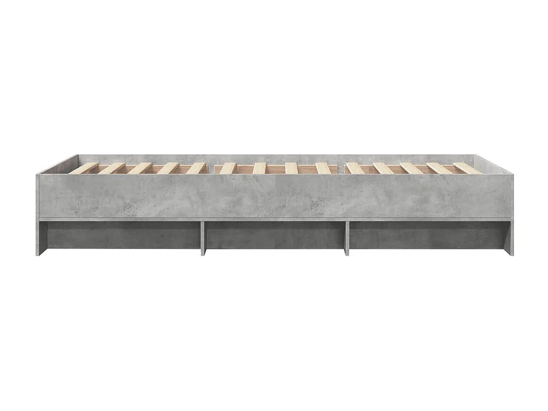 Cadre de lit sans matelas gris béton 75x190cm bois d'ingénierie