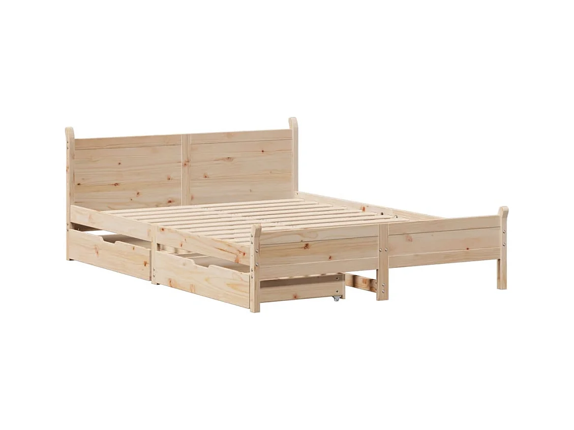 Cadre de lit sans matelas 150x200 cm bois de pin massif