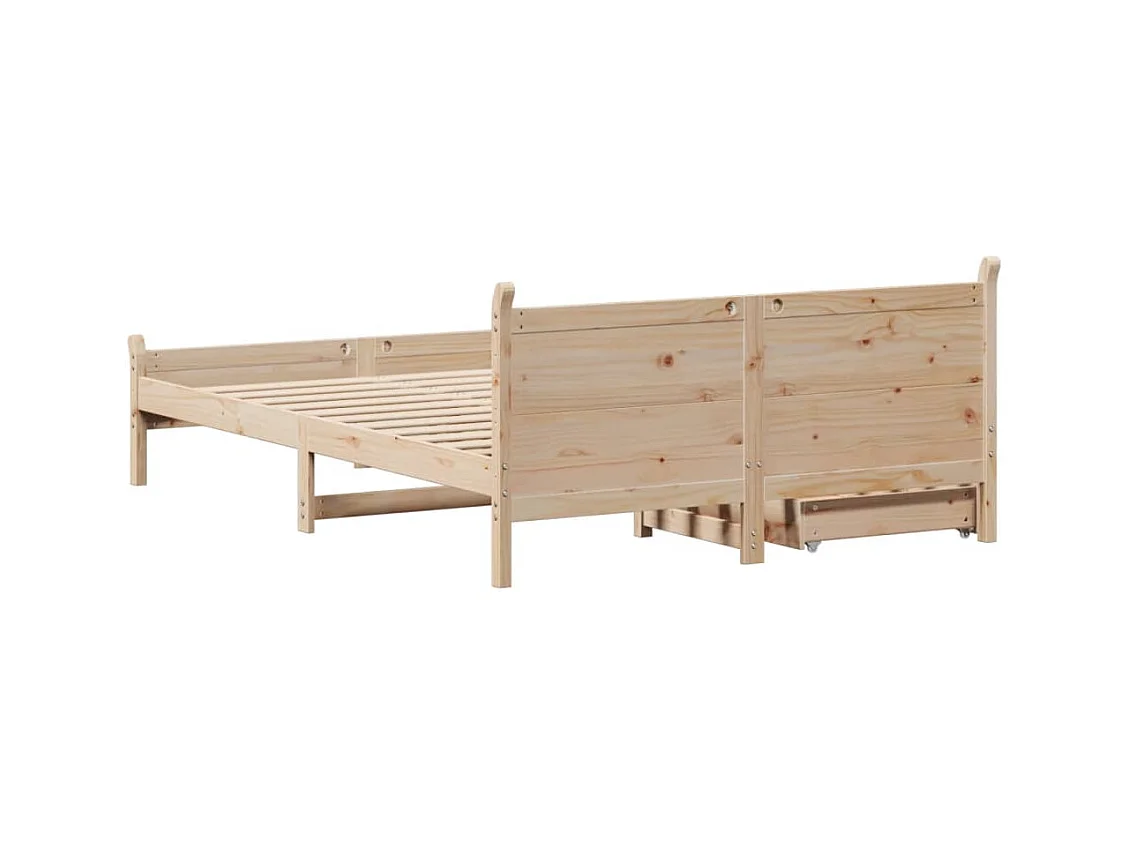 Cadre de lit sans matelas 150x200 cm bois de pin massif
